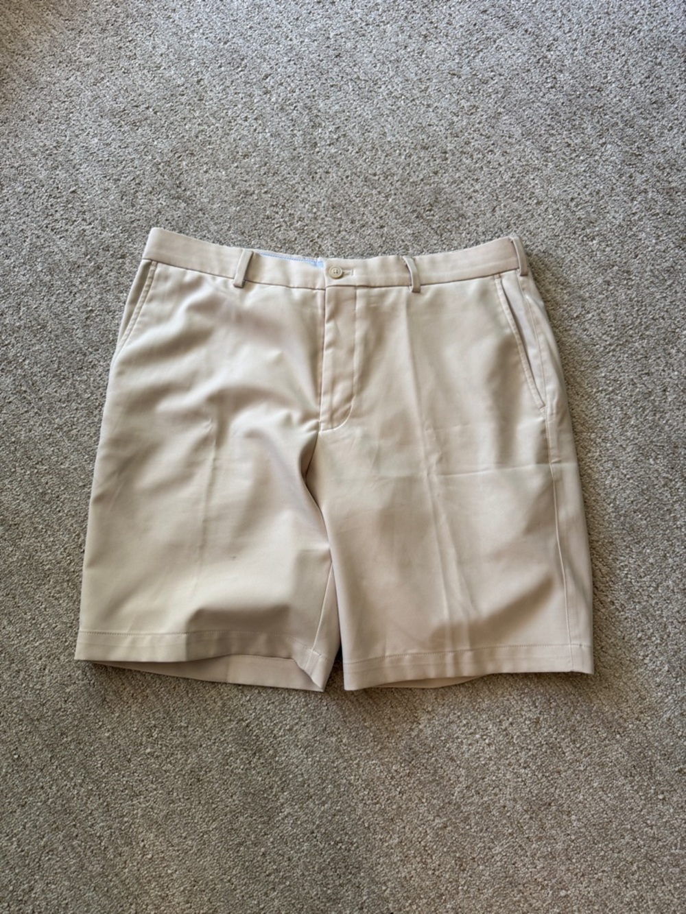 Peter Millar Tailored Khaki Flat-Front Shorts